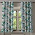 thumbnail image 1 of Ambesonne Floral Boho Grommet Curtain, Abstract Flowers Motif, 50"x63", Sea Blue Jade Green, 1 of 1