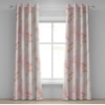 thumbnail image 1 of Ambesonne Floral Boho Grommet Curtain, Dreamy Flowers Romance, 50"x108", Pale Pink Coral White, 1 of 1