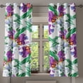 thumbnail image 1 of Ambesonne Floral Boho Grommet Curtain, Exotics Botany Pattern, 50"x63", Purple Forest Green White, 1 of 1