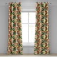 thumbnail image 1 of Ambesonne Floral Boho Grommet Curtain, Romantic Flower Leaf, 50"x120", Vermilion Fern Green, 1 of 1