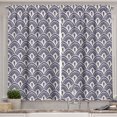 thumbnail image 1 of Ambesonne Floral Boho Kitchen Curtains, Wave Design Blossom Art, 55"x24", Ceil Blue Taupe White, 1 of 3