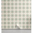 thumbnail image 1 of Ambesonne Floral Boho Peel & Stick Wallpaper for Home, Geometric Flowers Print, 13"x100", Coconut Pale Teal Coral, 1 of 5