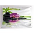 thumbnail image 1 of Ambesonne Floral Boho Pillow Sham, Orchid and Flower Print, 36" X 20", Purple and Black, 1 of 2