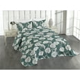 thumbnail image 1 of Ambesonne Floral Boho Quilted Coverlet 2 Pcs, Art Peony Hummingbird, Twin Size, Jade Green and Ivory, 1 of 1