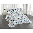 thumbnail image 1 of Ambesonne Floral Boho Quilted Coverlet 3 Pcs, Cottagecore Flowers, Queen Size, Mint Green Deep Sky Blue, 1 of 4