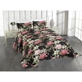 thumbnail image 1 of Ambesonne Floral Boho Quilted Coverlet 3 Pcs, Wild Jungle Lilac Peony, Queen Size, Dark Coral Fern Green, 1 of 4