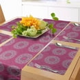 thumbnail image 1 of Ambesonne Floral Boho Table Runner & Placemats, Maze Like Mandala Form, Placemat 4 pcs + Runner 16"x90", Pink and Pale Mauve, 1 of 2