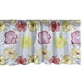 thumbnail image 1 of Ambesonne Floral Country Window Valance, Hibiscus Silhouettes, 54" X 12", Dark Coral and Pale Green, 1 of 3