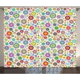 thumbnail image 1 of Ambesonne Floral Curtains 2 Panel Set, Hippie Cheerful, 108" x 63", Multicolor, 1 of 3