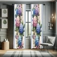 Ambesonne Floral Curtains 2 Panel Set, Leafy Huddle Hydrangea Lines