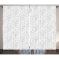 thumbnail image 1 of Ambesonne Floral Curtains 2 Panel Set, Ornate Carnation Flowers, 108" x 63", Grey White, 1 of 3