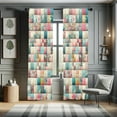 thumbnail image 1 of Ambesonne Floral Curtains 2 Panel Set, Patchwork Inspired Vintage, Pair of - 28" x 84", Eggshell Pink Teal, 1 of 4