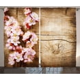 thumbnail image 1 of Ambesonne Floral Curtains 2 Panel Set, Spring Blossom Orchard, 108" x 84", Sand Brown Pale Pink, 1 of 3