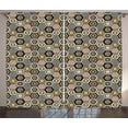 thumbnail image 1 of Ambesonne Floral Curtains 2 Panel Set, Victorian Damask Rococo, 108" x 84", Pale Coffee Warm Taupe, 1 of 3