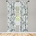 thumbnail image 1 of Ambesonne Floral Curtains, Abstract Art Dreamy Flowers, Pair of 28"x84", Pale Reseda, 1 of 2