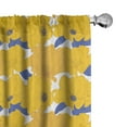 thumbnail image 1 of Ambesonne Floral Curtains, Abstract Blue Foliage, Pair of 28"x63", Blue Orange and Yellow, 1 of 5