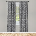 thumbnail image 1 of Ambesonne Floral Curtains, Baroque Blooms Victorian Art, Pair of 28"x95", Pale Grey, 1 of 2