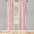 thumbnail image 1 of Ambesonne Floral Curtains, Baroque Blooms Victorian Art, Pair of 28"x95", Pale Pink, 1 of 2