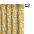 thumbnail image 1 of Ambesonne Floral Curtains, Bicolor Tropical Jungle Art, Pair of 28"x84", Marigold White, 1 of 4