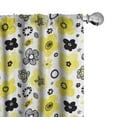 thumbnail image 1 of Ambesonne Floral Curtains, Bicolour Spring Flowers, Pair of 28"x63", Yellow Indigo, 1 of 5