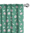 thumbnail image 1 of Ambesonne Floral Curtains, Bindweeds Leaves Stripes Art, Pair of 28"x63", Shamrock Green White, 1 of 4