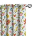thumbnail image 1 of Ambesonne Floral Curtains, Blooming Flowers Graphic, Pair of 28"x84", Multicolor, 1 of 5