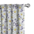 thumbnail image 1 of Ambesonne Floral Curtains, Blossoming Wild Flowers, Pair of 28"x63", White Yellow Purple, 1 of 5