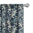 thumbnail image 1 of Ambesonne Floral Curtains, Botanical Blossoms Leaves, Pair of 28"x63", Dark Violet Blue Teal, 1 of 5