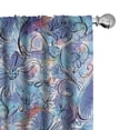 thumbnail image 1 of Ambesonne Floral Curtains, Botanical Colorful Nature, Pair of 28"x84", Pale Azure Blue and Coral, 1 of 5