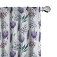 thumbnail image 1 of Ambesonne Floral Curtains, Botany Plants Watercolor, Pair of 28"x95", Lavender Plum Jade Green, 1 of 5