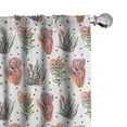 thumbnail image 1 of Ambesonne Floral Curtains, Cactus Botanical Motifs Art, Pair of 28"x63", Coral Almond Green Blush, 1 of 4