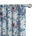 thumbnail image 1 of Ambesonne Floral Curtains, Cactus Flowers Vintage Plot, Pair of 28"x63", Dark Turquoise Purple, 1 of 5