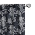 thumbnail image 1 of Ambesonne Floral Curtains, Chrysanthemum Blooming, Pair of 28"x84", Indigo Pale Grey, 1 of 5
