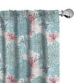 thumbnail image 1 of Ambesonne Floral Curtains, Chrysanthemum Pattern Print, Pair of 28"x95", Pale Blue and Pastel Pink, 1 of 4
