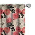 thumbnail image 1 of Ambesonne Floral Curtains, Circled Abstract, Pair of 28"x95", Pink and Black, 1 of 5