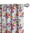 thumbnail image 1 of Ambesonne Floral Curtains, Classic Flowers Farmhouse, Pair of 28"x63", Dark Pink Purple and Grey, 1 of 5