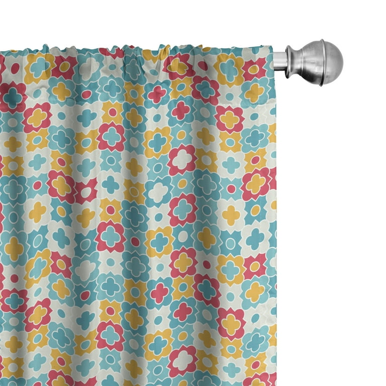 Red and turquoise on sale curtains