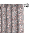 thumbnail image 1 of Ambesonne Floral Curtains, Colorful Bindweeds Stars, Pair of 28"x84", Pale Pink Grey and White, 1 of 4
