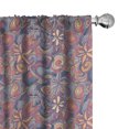 thumbnail image 1 of Ambesonne Floral Curtains, Colorful Blooms Curls, Pair of 28"x95", Multicolor, 1 of 5