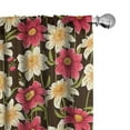 thumbnail image 1 of Ambesonne Floral Curtains, Colorful Flowers Spring Plot, Pair of 28"x95", Dark Pink Slate Brown, 1 of 5