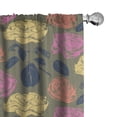 thumbnail image 1 of Ambesonne Floral Curtains, Colorful Roses Romantical, Pair of 28"x63", Mustard and Pastel Pink, 1 of 5
