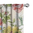 thumbnail image 1 of Ambesonne Floral Curtains, Colorful Wildflowers Fashion, Pair of 28"x95", Dark Coral Avocado Green, 1 of 5