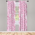 thumbnail image 1 of Ambesonne Floral Curtains, Daisy Blossom Spring Print, Pair of 28"x95", Pink White, 1 of 2