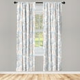 thumbnail image 1 of Ambesonne Floral Curtains, Dandelion Floral Farmhouse, Pair of 28"x95", Pale Blue Beige Pale Rust, 1 of 2