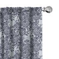 thumbnail image 1 of Ambesonne Floral Curtains, Detailed Bindweed Flowers, Pair of 28"x95", Blue Grey Night Blue, 1 of 5