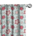 thumbnail image 1 of Ambesonne Floral Curtains, Digital Flowers Like Blossom, Pair of 28"x95", Blush and Soft Blue, 1 of 4
