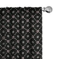 thumbnail image 1 of Ambesonne Floral Curtains, Dots Lines in Flowers Shapes, Pair of 28"x95", Pale Pink and Charcoal Grey, 1 of 5