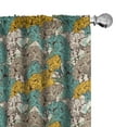 thumbnail image 1 of Ambesonne Floral Curtains, Drawing Style Vintage, Pair of 28"x84", Earth Yellow Turquoise, 1 of 5