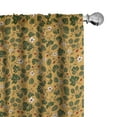 thumbnail image 1 of Ambesonne Floral Curtains, Flourishing Daisy Field, Pair of 28"x84", Apricot Hunter Green, 1 of 5