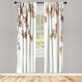 thumbnail image 1 of Ambesonne Floral Curtains, Flower Tree Branches Print, Pair of 28"x84", Caramel White, 1 of 2